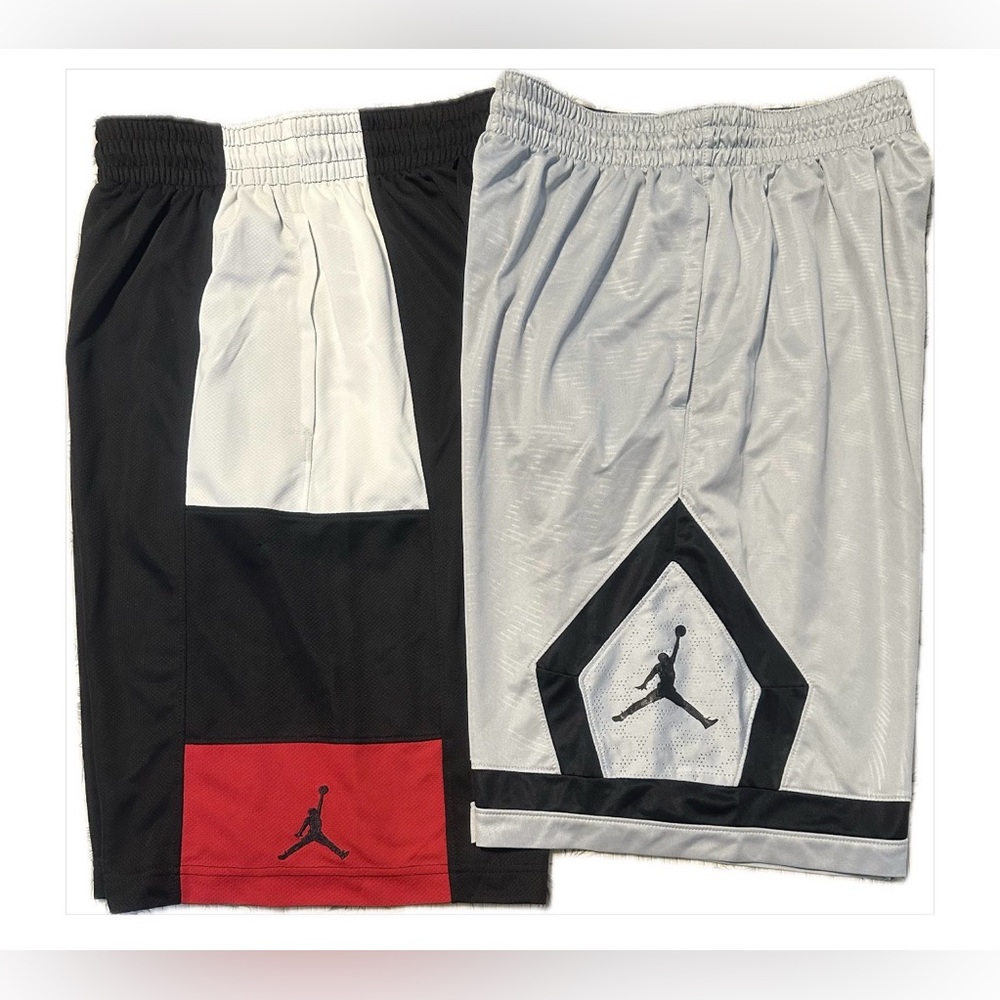 Jordan Men's Black, White, and Red Athletic Shorts